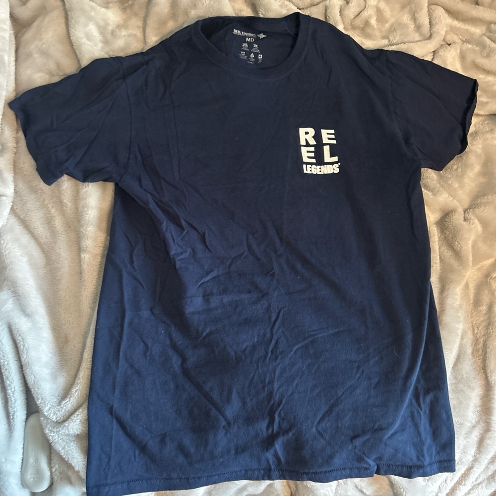 Reel Legends Men's Dark Blue Short Sleeve Tee